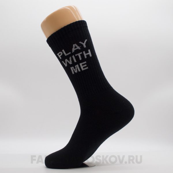 Длинные мужские носки с надписью "Play with me"
