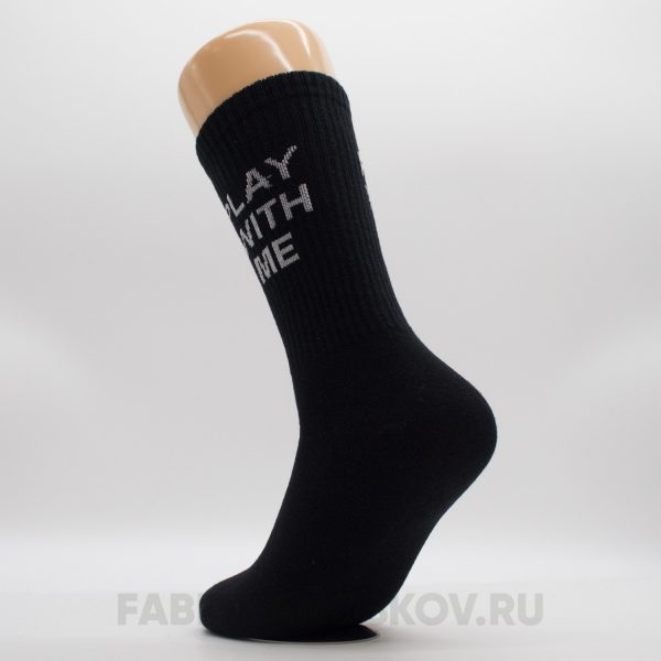 Длинные мужские носки с надписью "Play with me"