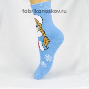 Женский носок с изображением снегурочки