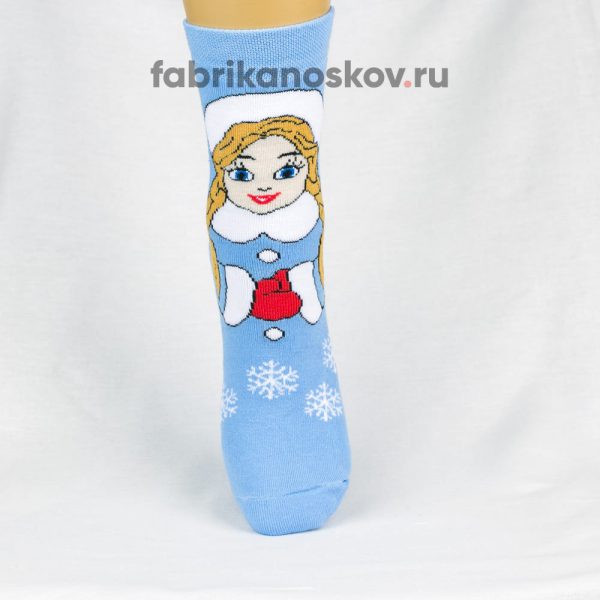 Женский носок с изображением снегурочки