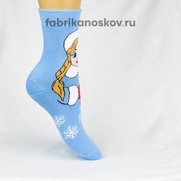 Женский носок с изображением снегурочки