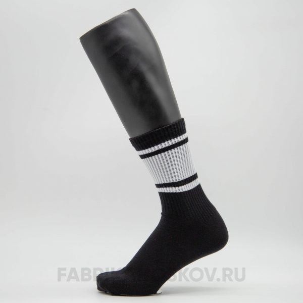 Мужские спортивные носки с черными полосками для сублимации Мужские спортивные носки с черными полосками для сублимации
