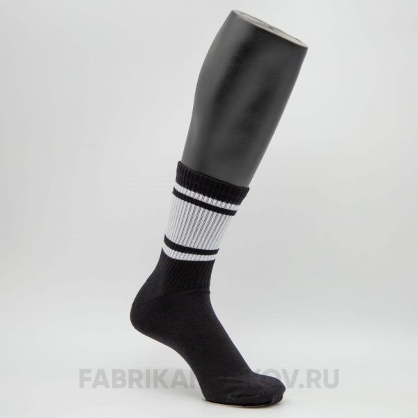 Мужские спортивные носки с черными полосками для сублимации Мужские спортивные носки с черными полосками для сублимации