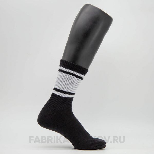 Мужские спортивные носки с черными полосками для сублимации Мужские спортивные носки с черными полосками для сублимации