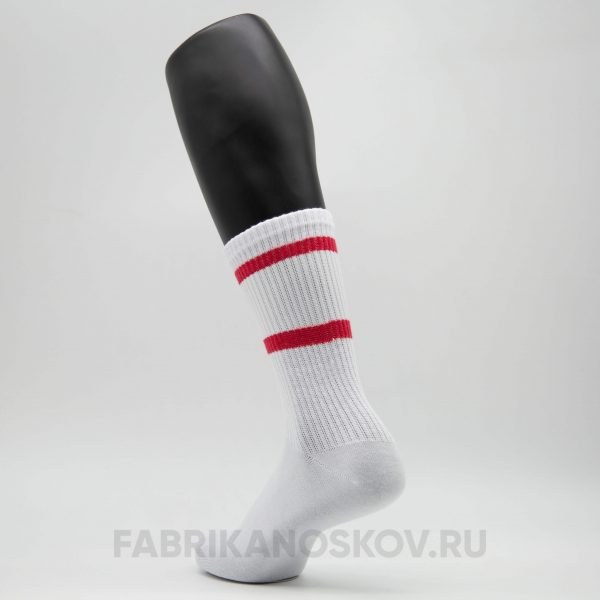 Мужские спортивные носки с красными полосками для сублимации Мужские спортивные носки с красными полосками для сублимации