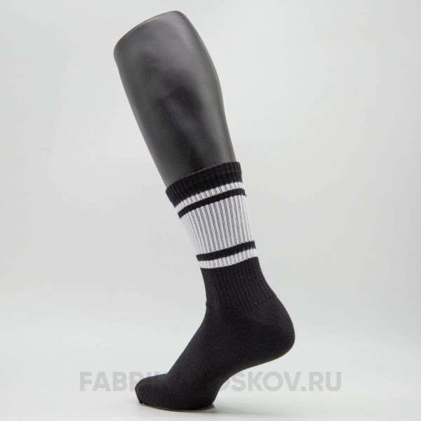 Мужские спортивные носки с черными полосками для сублимации Мужские спортивные носки с черными полосками для сублимации